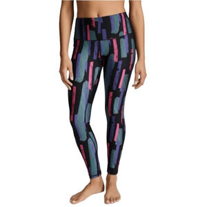 Reebok Black Pink Purple AOP Poly Tights XS